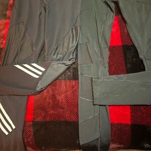 2 pairs of addias leggings, both black with cute details, bundled at one price